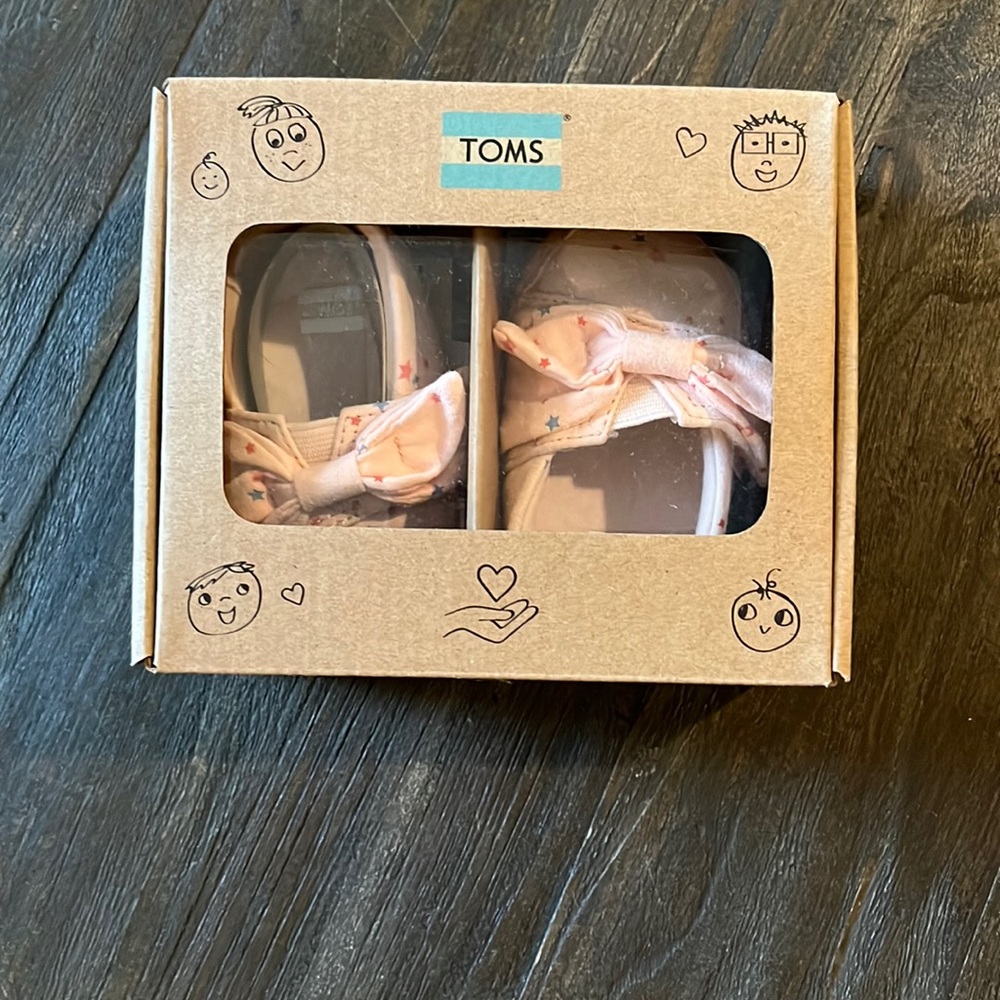 TOMS Crib Alpargata Ballet Pink Star 2